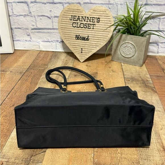 Givenchy Parfums Black Nylon Tote Bag w Gold Signature Logo Accents - Picture 8 of 16